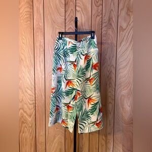 Davi & Dani Tropical Bird of Paradise Cropped Pants Size Medium